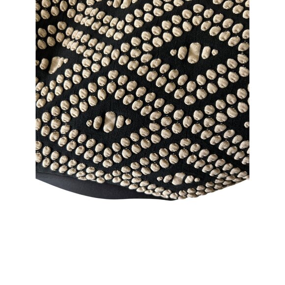 Established 1962 Black & Tan Print Sheath Dress Size 16 Cap Sleeves Back Zipper - Picture 12 of 12